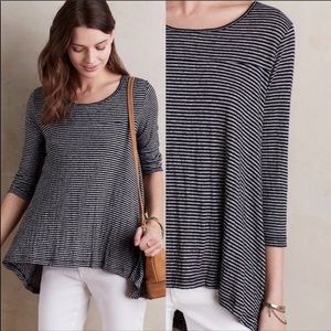 Anthropologie Postmark Striped Grey High Low Top